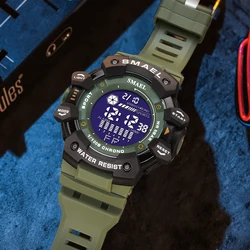 SMAEL-relojes deportivos creativos para hombres, pantalla LED, reloj electrónico, moda juvenil, cronómetro de cuenta regresiva, reloj de pulsera Digital