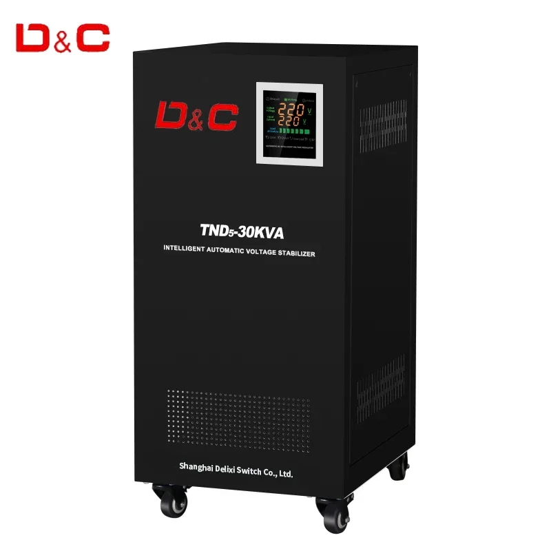 Digital Automatic Voltage Regulator TND-30KVA Servo Motor Type Single Phase AC220V Automatic Voltage Stabilizer