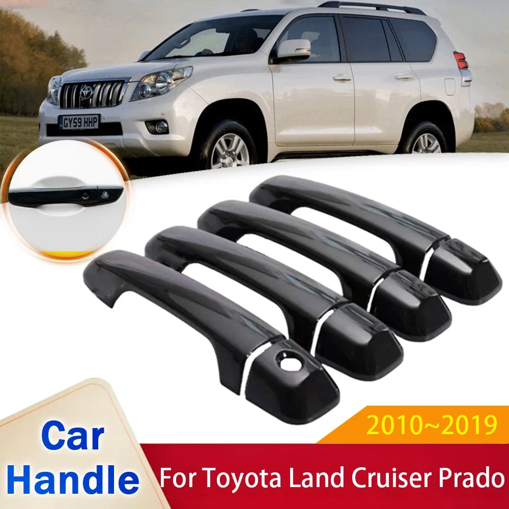 

Fit for Toyota Land Cruiser Prado 150 J150 2010~2019 Gloss Black Smart Door Handle Cover Sticker Trim Car Protective Accessories