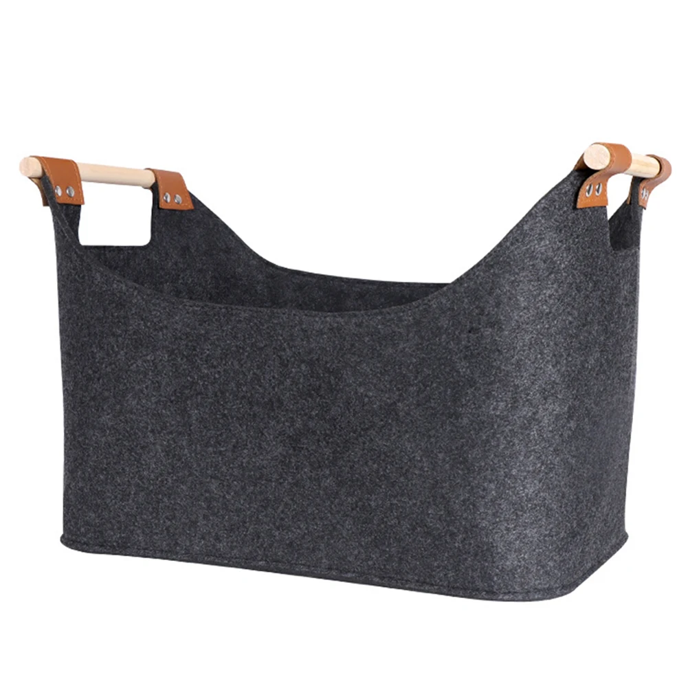 45 X 32 X 40 Cm Felt Basket Large Capacity 57 L Foldable Wood Basket Fireside Wood Carrier Holder Bag for Fireplace & Wood Stove