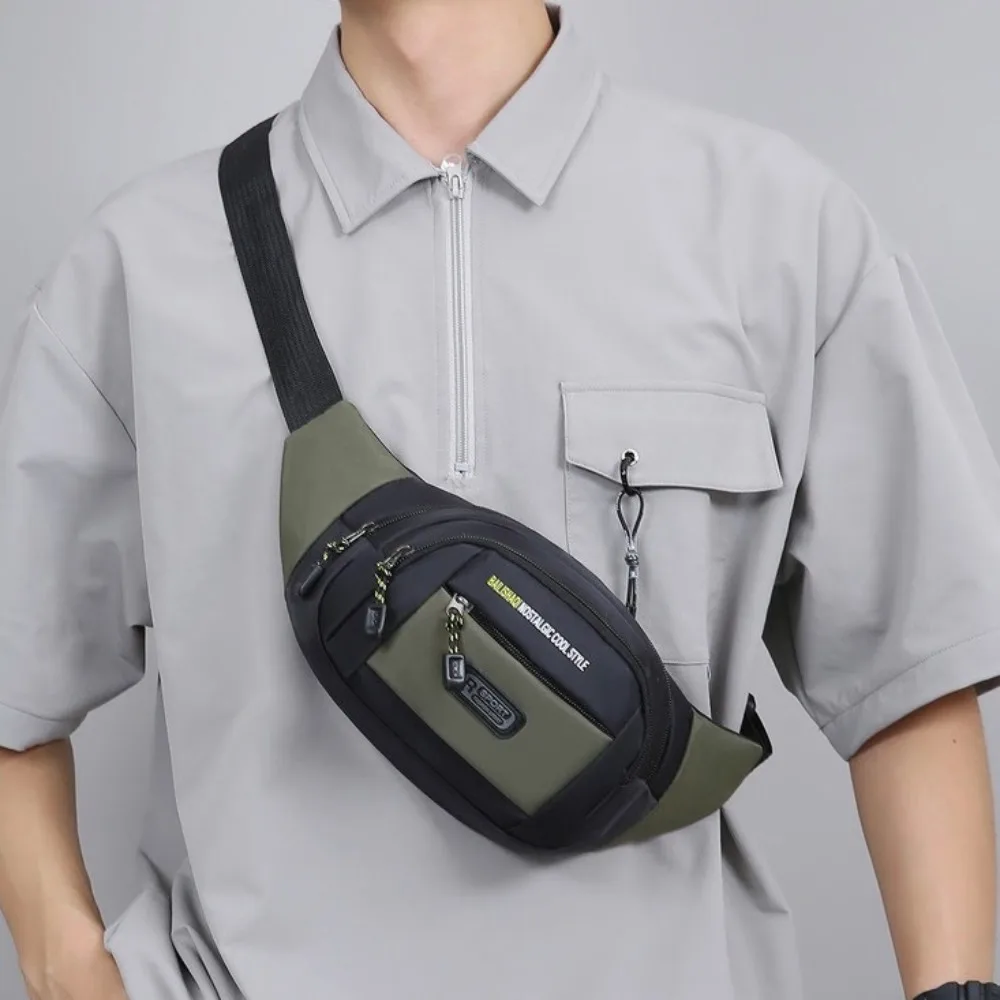 

Casual Nylon Men Chest Bag Multiple pockets Adjustable Multifunctional Waist Bag Anti Theft Ultra Thin Men Running Pouch Men