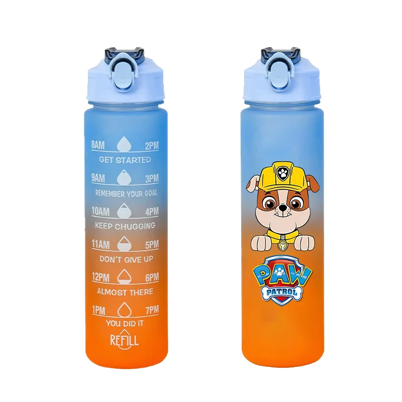 750ml Paw Patrol Sports Water Bottles Anime Chase Skye Marshall Frosted Bottle Outdoor Gym Fitness Jugs Portable Drinking Cups