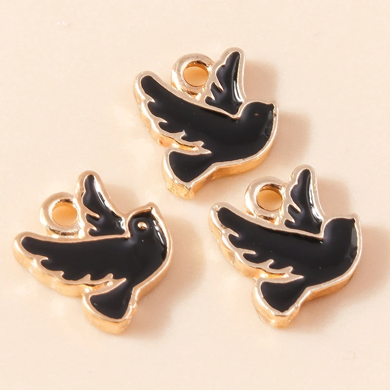 10 Stück 13x11mm Cartoon Mini Emaille Tier Tauben Anhänger für Schmuckherstellung Halsketten Ohrringe DIY Bastelzubehör – Detail 5