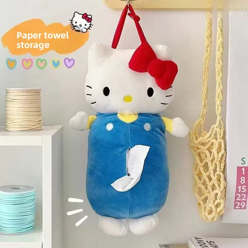 

Miniso Kawaii Hellokitty коробка для салфеток подвесная сумка для хранения салфеток ванная комната кухня автомобильный ящик Dollhello Kitty декор комнаты