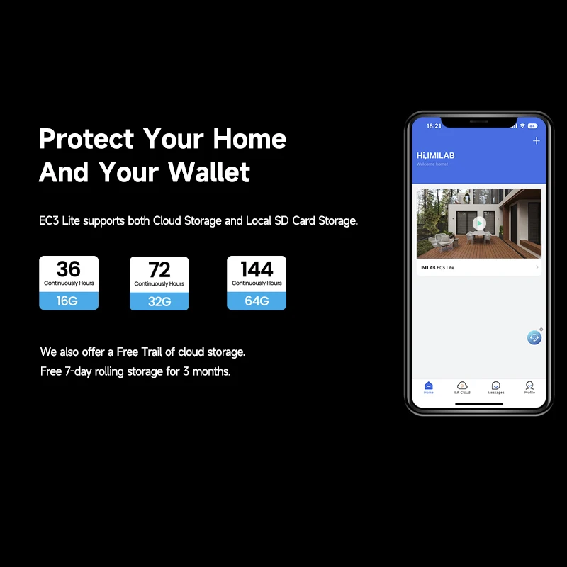 2023 IMILAB EC3 Lite 2K Outdoor Security Smart Camera IP66 Color Night Vision Imilab Home APP