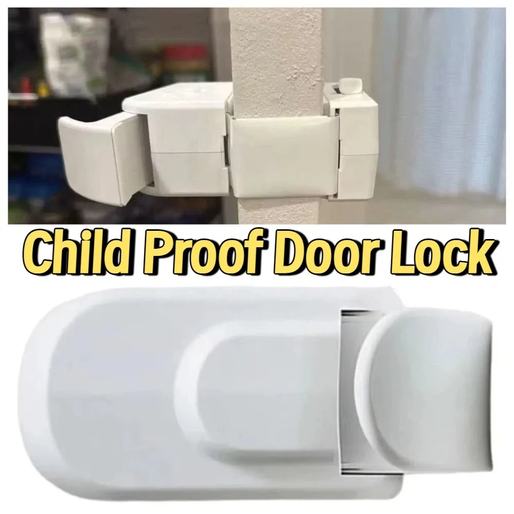 スナップオンチャイルドプルーフドアロック多機能ユニバーサルフィット子供用安全ロック接着剤不要簡単取り付け