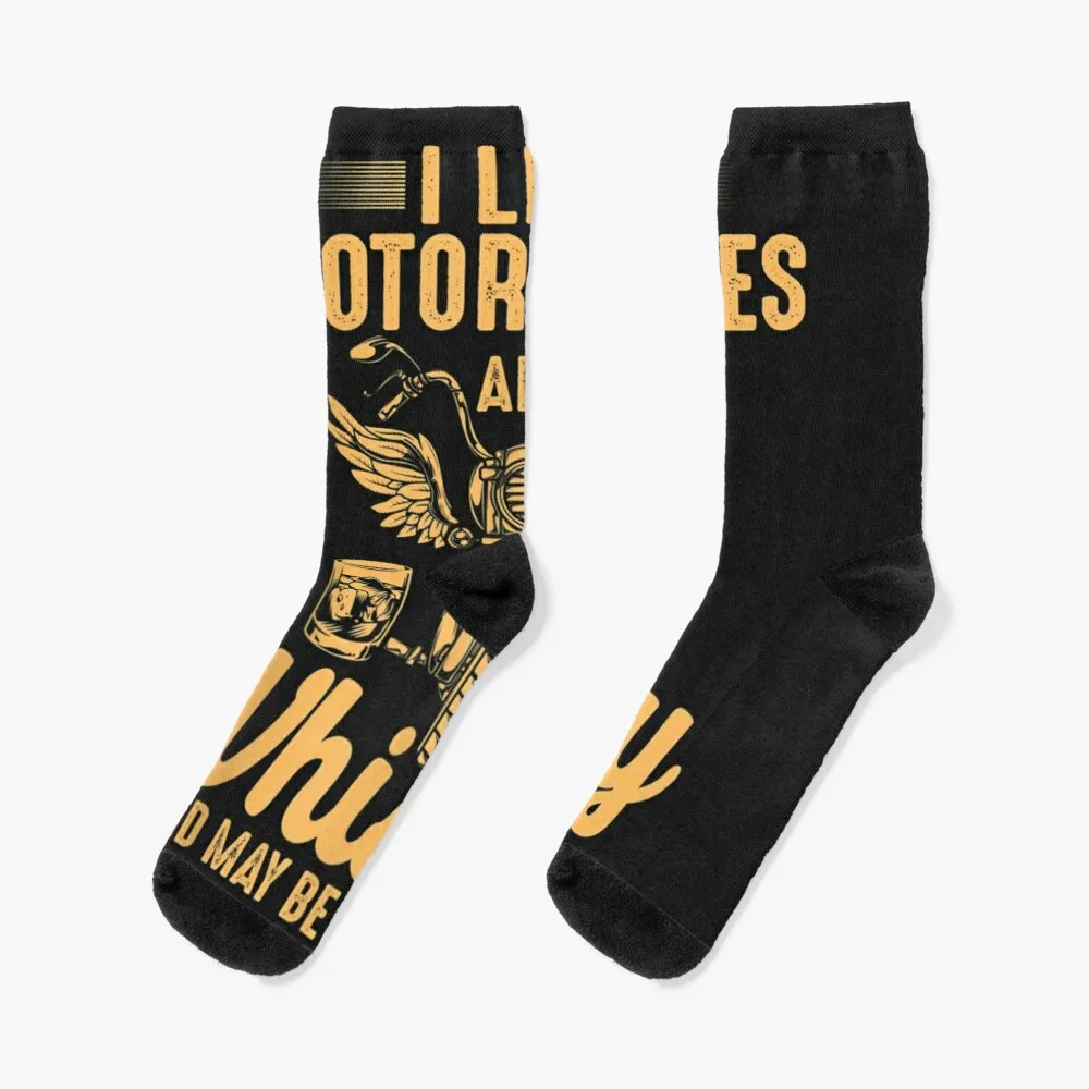 

I Like Motorcycles And Whiskey And Maybe 3 People Socks Winter Man Socks Men Gift