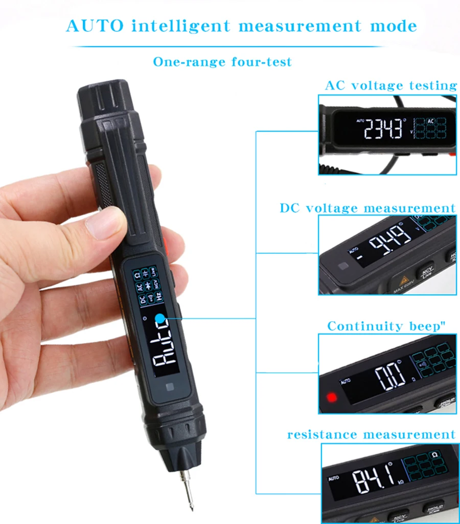 HYTAIS TS20B High-Precision Smart Digital Pen Multimeter Foolproof Mini Multimeter for Testing Capacitance, Resistance, Diodes,