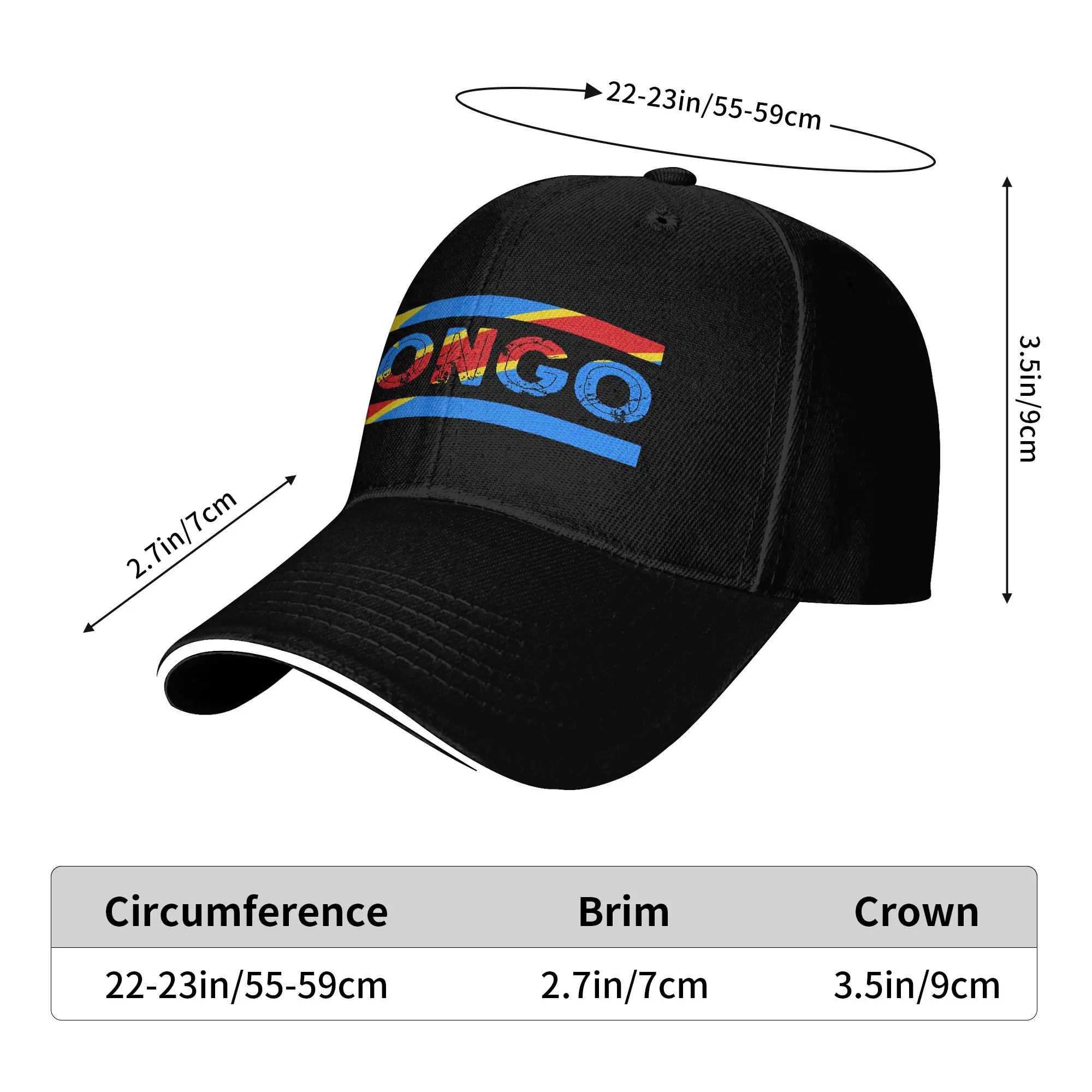 Summer Democratic Republic Of Congo Congolese Flag Congolese Baseball Cap Outdoor Gym Fitted Trucker Hat Men Sun Snapback Cap