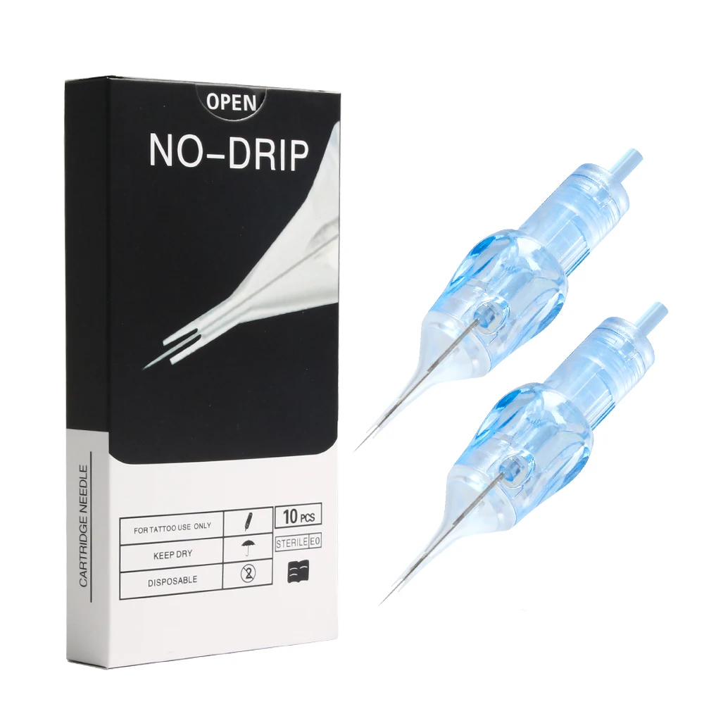 No Drip Tips 1RL 0.25/0.3/0.35MM Long Taper Pmu Tattoo Needles Cartridge Pixl for Eyebrows Lips  Eyelids  Round Liner Membrane