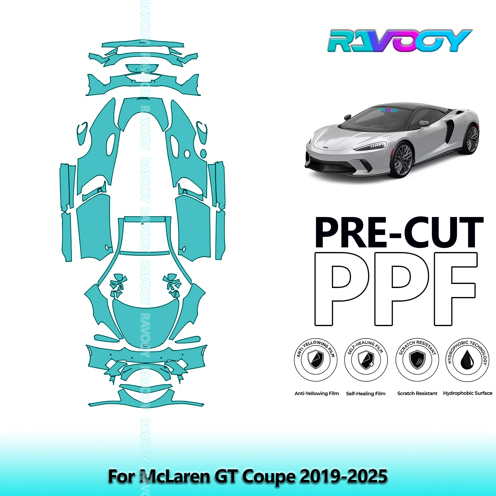 

8.5Mil Precut PPF Paint Protection Film Full Vehicle For McLaren GT Coupe 2019-2025