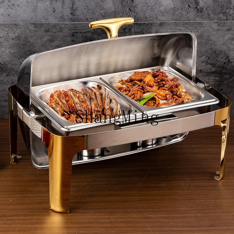 SM stainless steel buffet stove rectangular clamshell hotel restaurant food insulated buffet stove