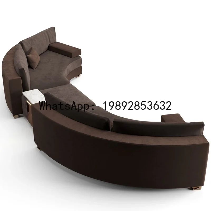 

X-11 Modern Light Luxury Minimalist Metal Curved Sofa Italian Style Living Room Combination Velvet Furniture