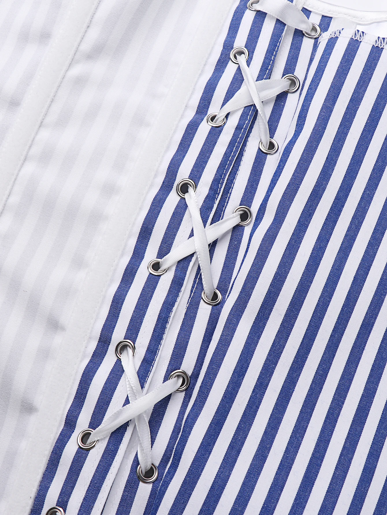 New retro striped double shoulder strap strapless and body hugging corset for women