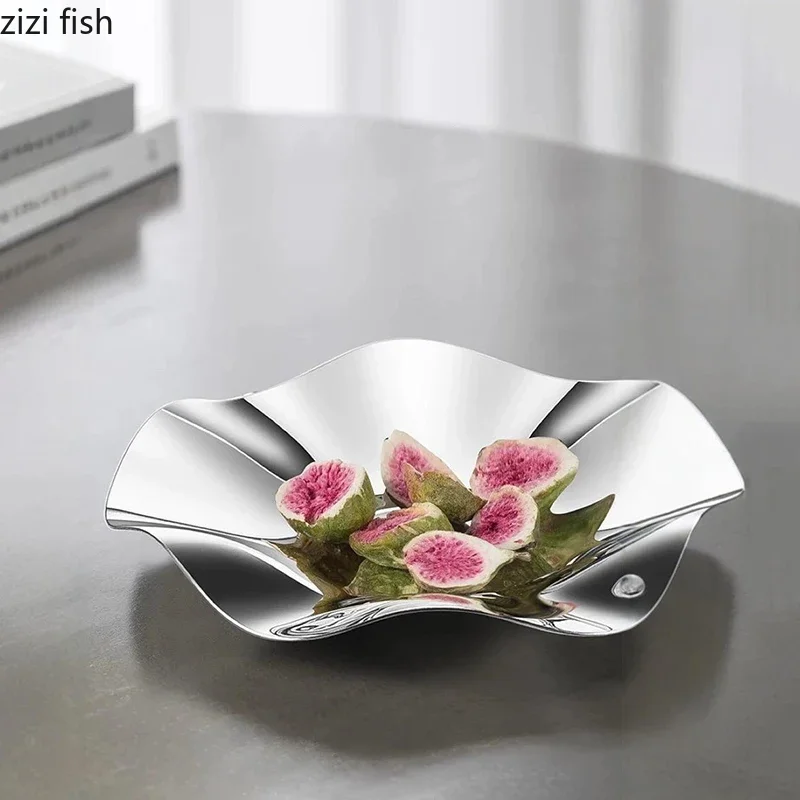 

Поднос для фруктов из нержавеющей стали, нестандартный поднос для конфет, поднос для сухофруктов, подносы для закусок, подносы для хранения ювелирных изделий, украшение для домашнего рабочего стола