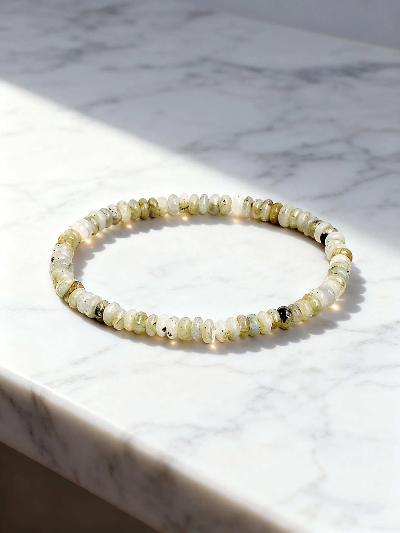 الحجر الطبيعي رمادي اللابرادوريت سوار المعداد حبة 4x2 مللي متر للطاقة الريكي شفاء حسن الحظ سحر ومشاعر إيجابية مجوهرات هدية