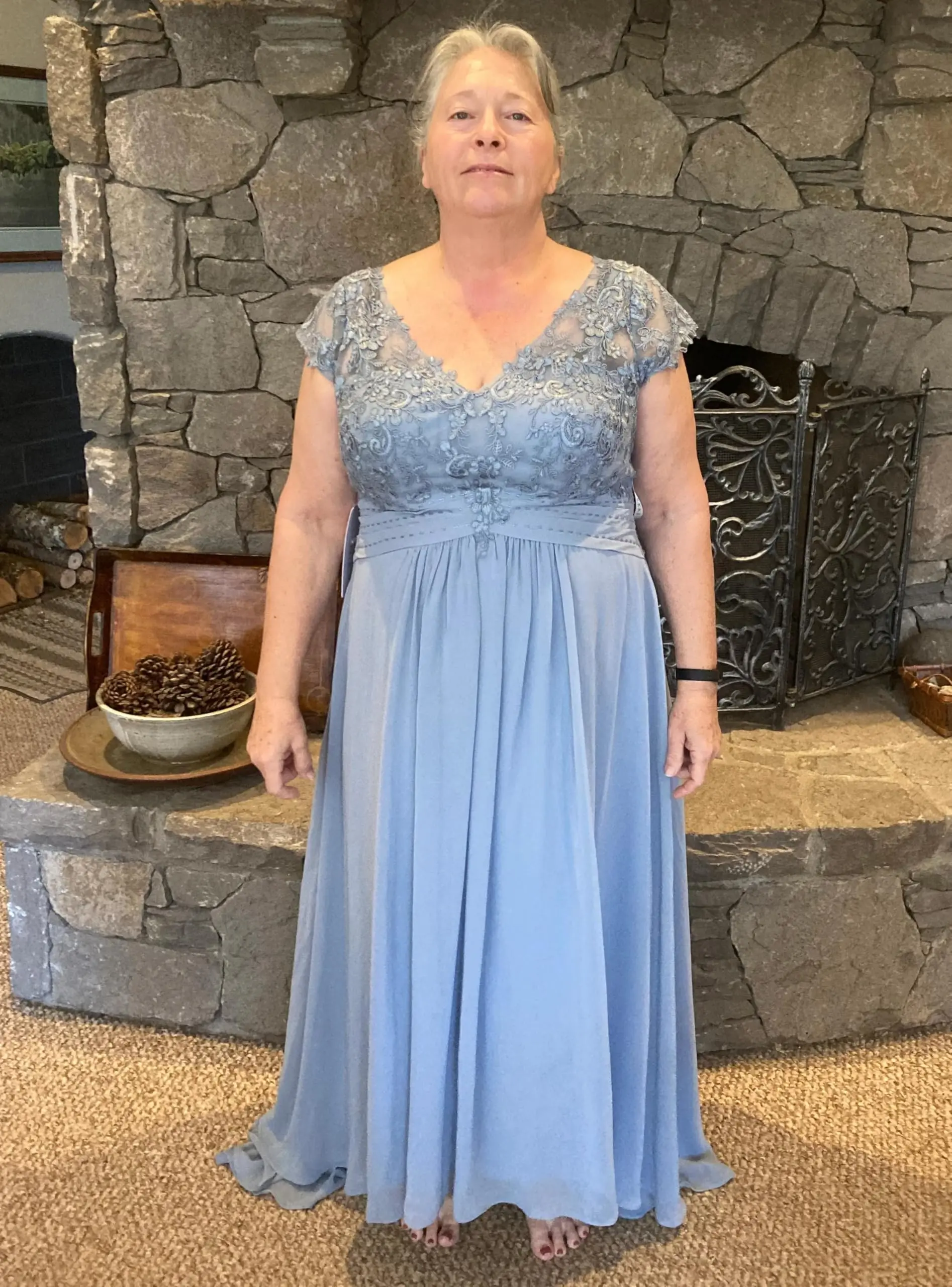 Hoog Laag Moeder van De Bruid Jurken voor Bruiloft Lange Chiffon Kant Kapmouw Formele Jurken voor Dames