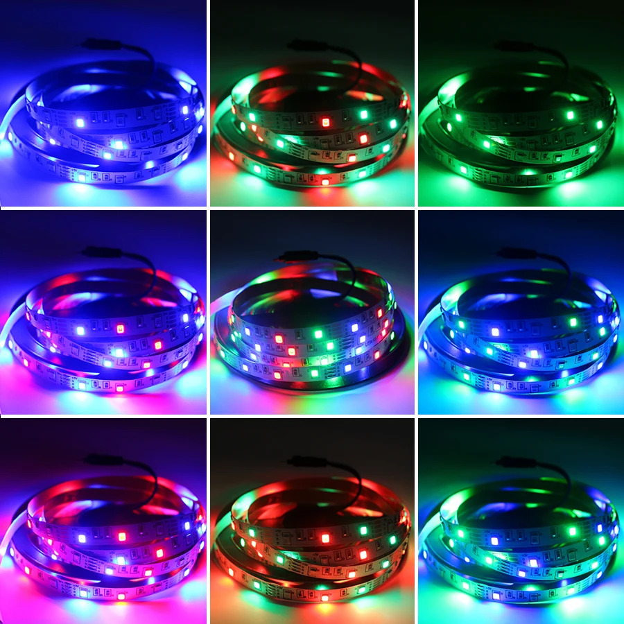 RGB LED Strip Light USD Flexible 2835 0.5M- 5M Decoration Lighting Rope Ribbon DC5V LED Strip Lamp Party Bedroom TV Backlight