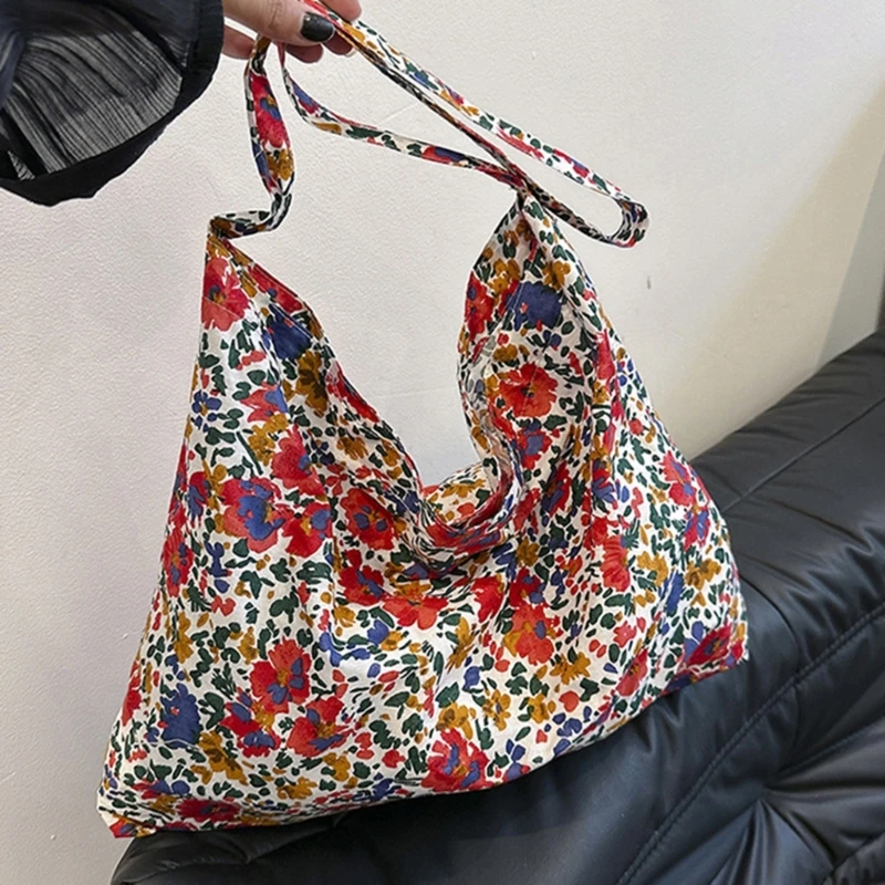 Bolsa ombro moderna com estampa floral capacidade armazenamento para itens essenciais diários