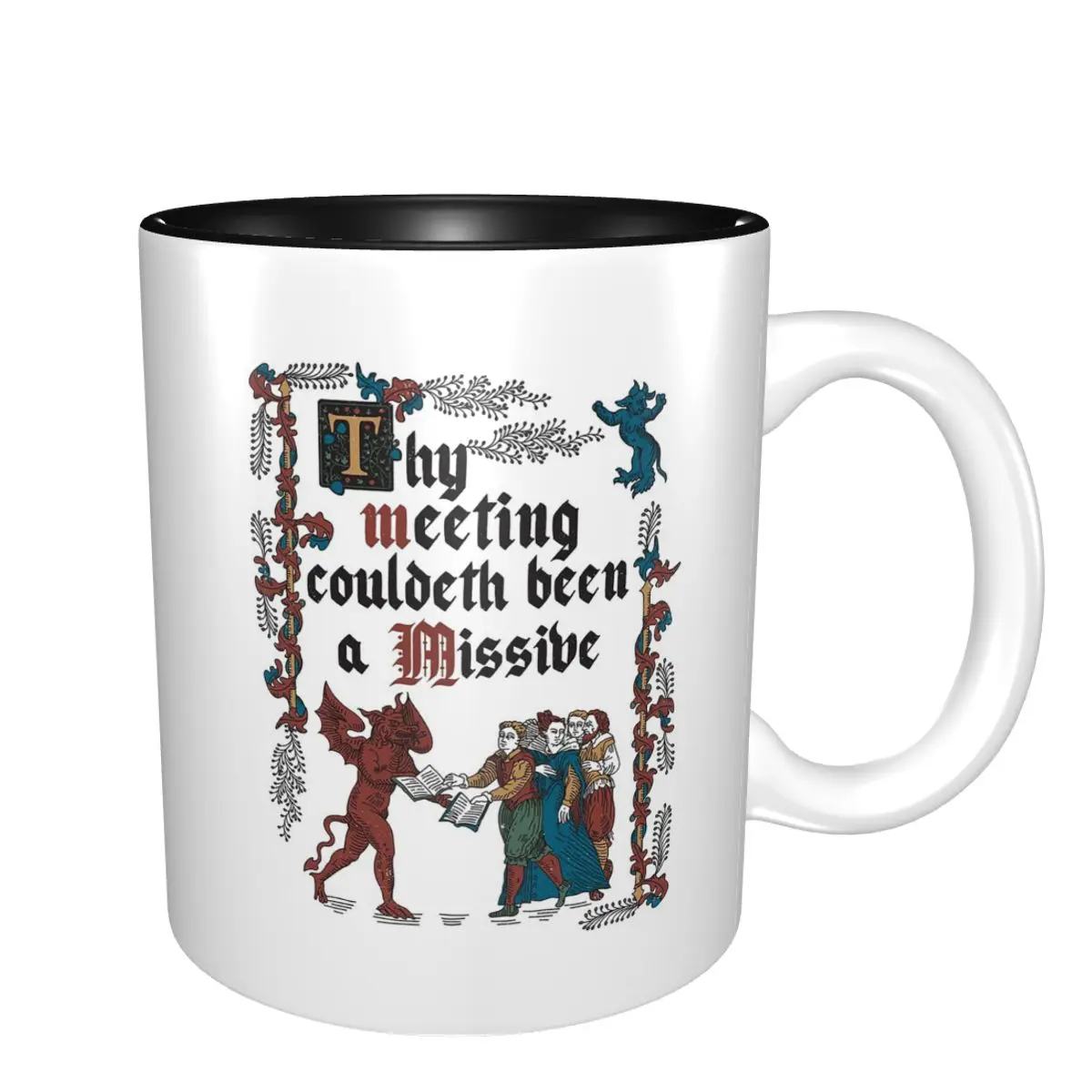 

Кружка в средневековом стиле «Может быть, это электронное письмо» – Забавная керамическая чашка для кофе, чая, молока. Подарки для женщин и мужчин.