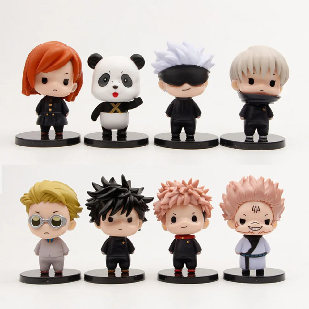 8Psc/1Set Anime Jujutsu Kaisen Figure Itadori Yuji Action Figure Satoru Gojo Toy Nanami Kento Model Inumaki Toge Kugisaki Nobara