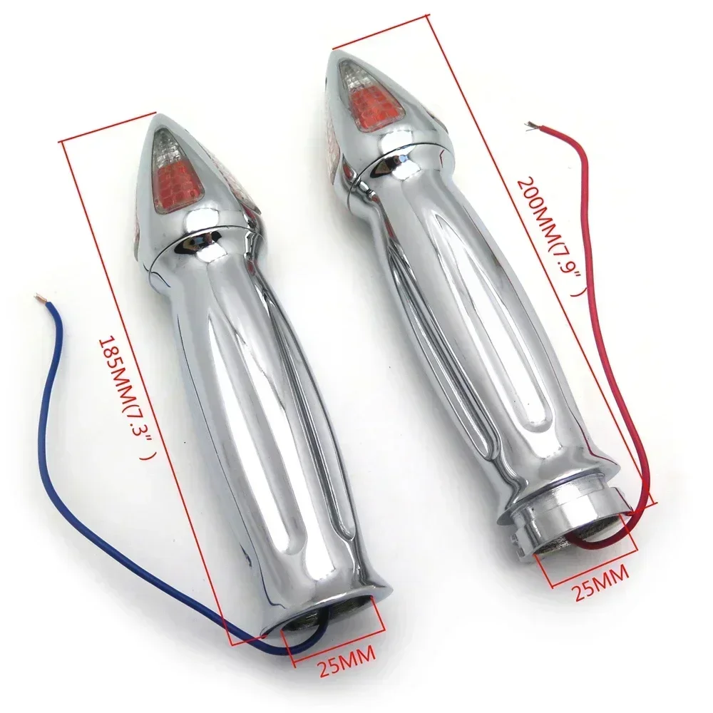 

Hand Grips W/ Turn Signal for 25mm Handlebars(Harley Road King/ Dyna/ Sporster) Motorcycle Parts Chrome