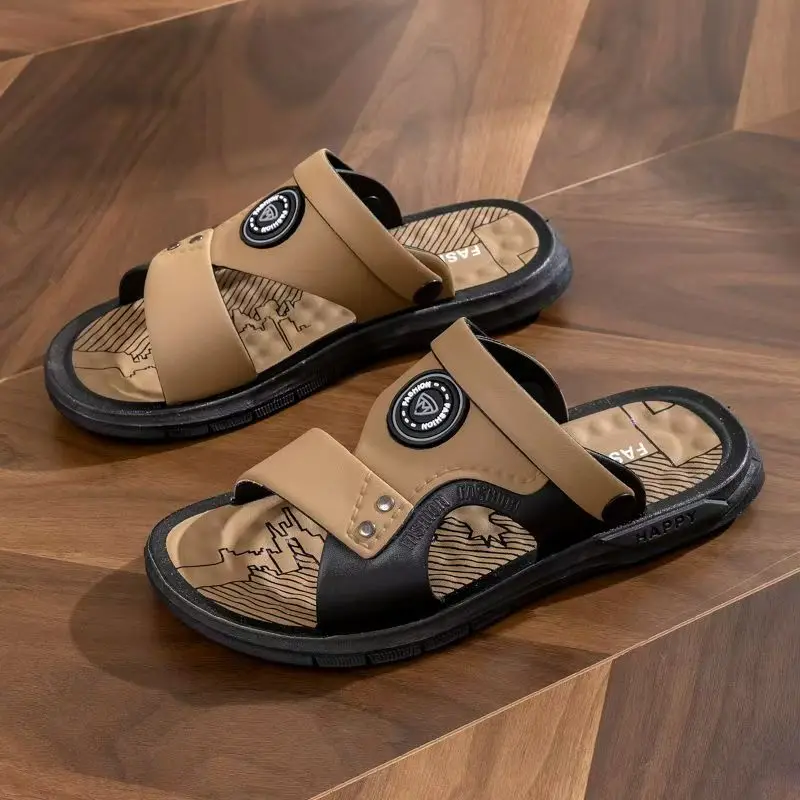 

Men's Summer New Open Toe Casual Sport Sandal Soft Sole Non Slip Waterproof Anit Odor Dual Purpose Outdoor Beach Sandals Slipper