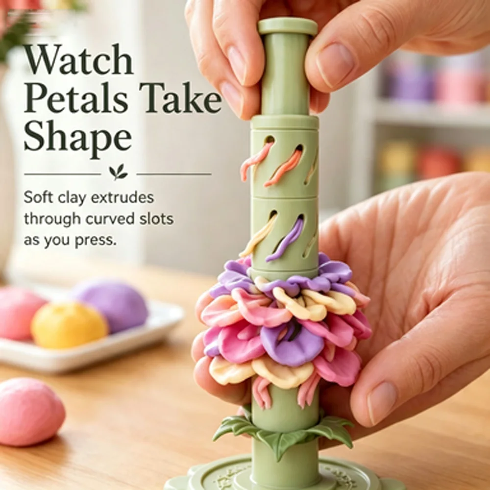 9 Shaping Sleeves Modular Clay Bloom Maker  DIY Clay Flower Making Tool for Polymer & Modeling Clay Handmade Blooms