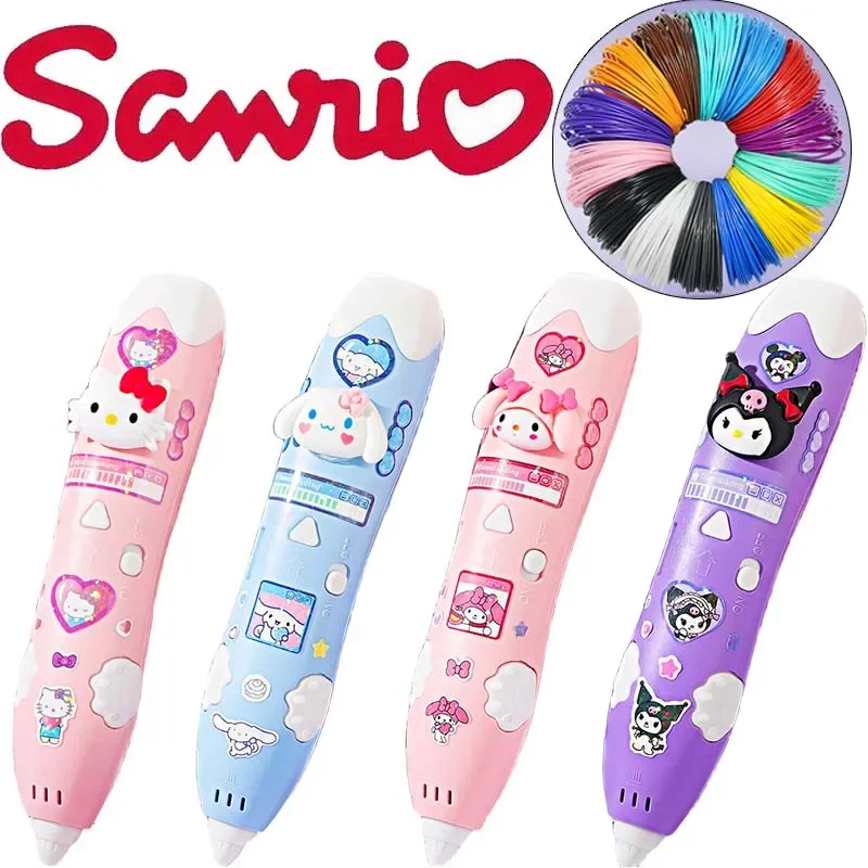 

Sanrio Hello Kitty Diy Drawing Pen Children 3D Printing Pen Low Temperature Smart Graffiti Toys Fun Christmas Birthday Gifts New
