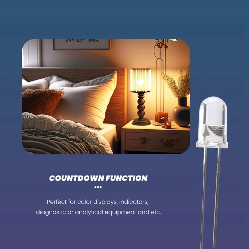 LED Bright Light Lamp Emitting Diode, 70 Piece, DC 3V-6V, 5 Mm, White