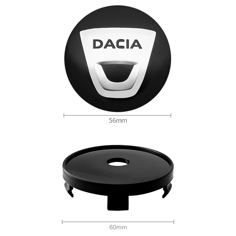 4Pcs 56mm 60mm Car Emblem Wheel Center Hub Caps Badge Cover Sticker For Dacia Duster Logan MCV Sandero Stepway Dokker Lodgy Cilo