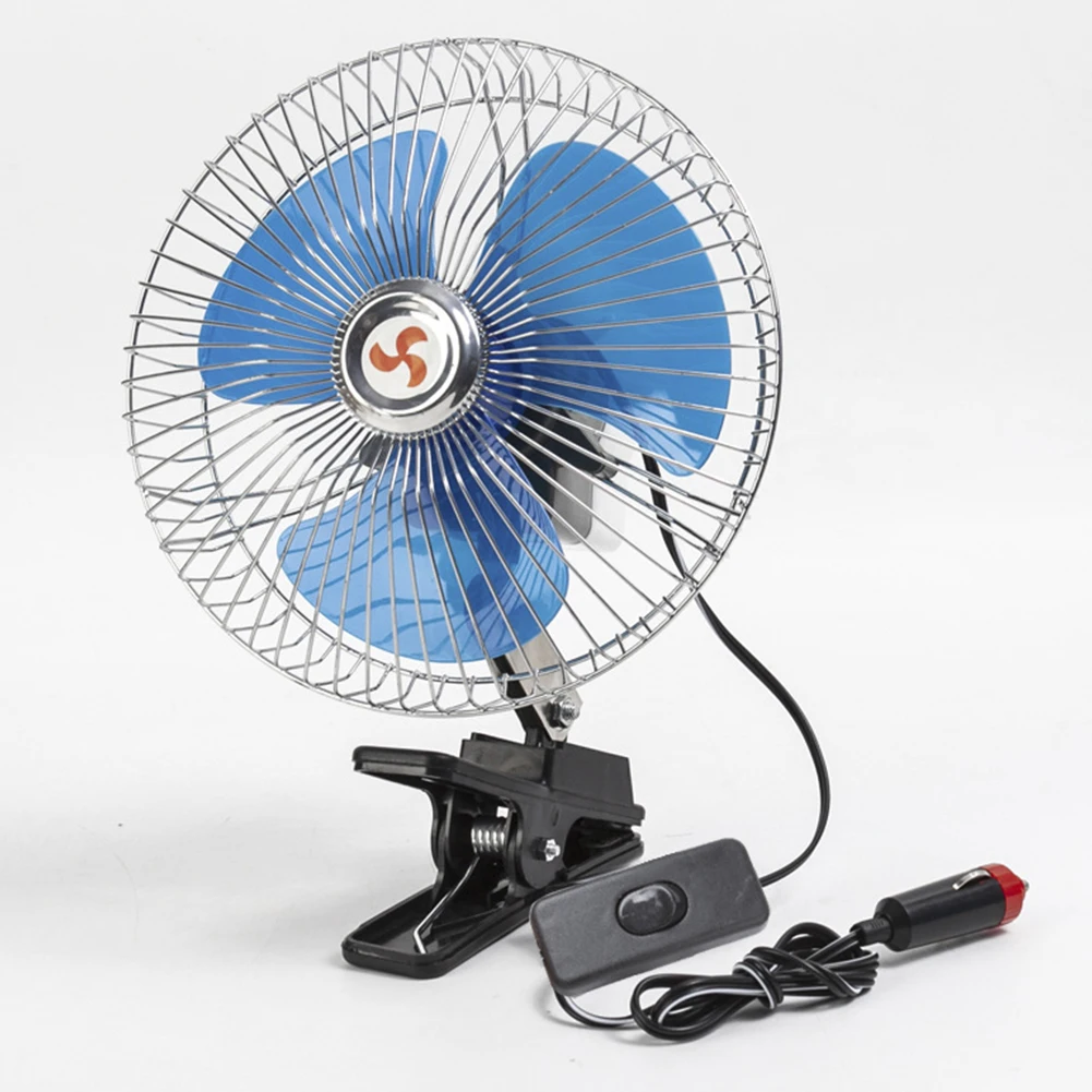 12/24 فولت المحمولة سيارة مروحة التبريد سلامة المعادن الحرس قوي الصيف برودة دوران الصيف مروحة التبريد قابل للتعديل المحمولة السيارات مروحة #5
