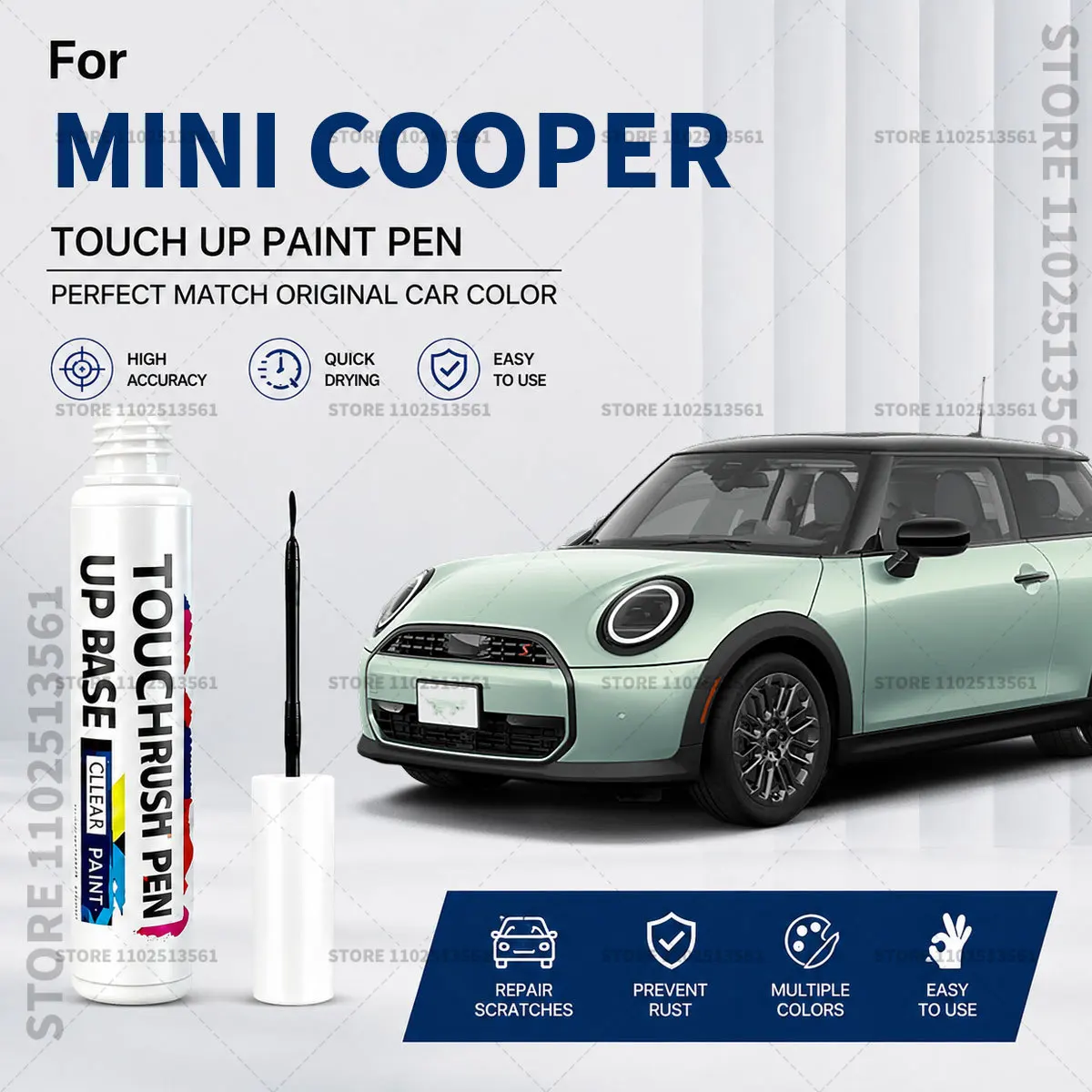 Automotive Paint Pen Car Scratch Remover Touch Up Repair Pen DIY Vehicle Paint Repair Tool Accessories For MINI COOPER White