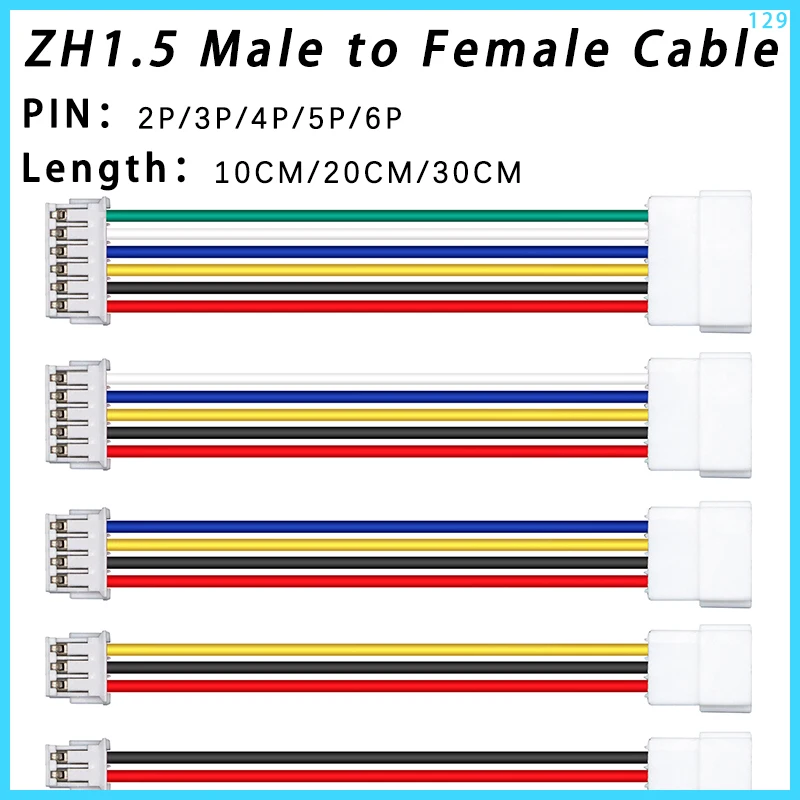 �y�Z�[�����z10 �� JST ZH1.5 �I�X - ���X�R�l�N�^������ 2P/3P/4P/5P/6P ZH1.5mm �s�b�` 10/20/30cm �P�[�u�� 28AWG