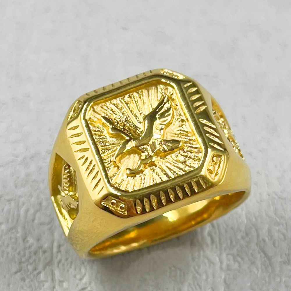 New Arrival Retro Women's Ring Unisex Eagle Fashion Hip Hop gold color Ring Gothic Eagle Ring Luxury Jewelry for Men Trendy