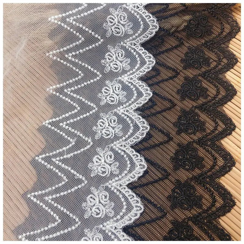 

30 ярдов белое, черное кружевное платье с вышивкой, гипюровая отделка с цветами, кружевная ткань, аксессуары для шитья своими руками, Новое поступление