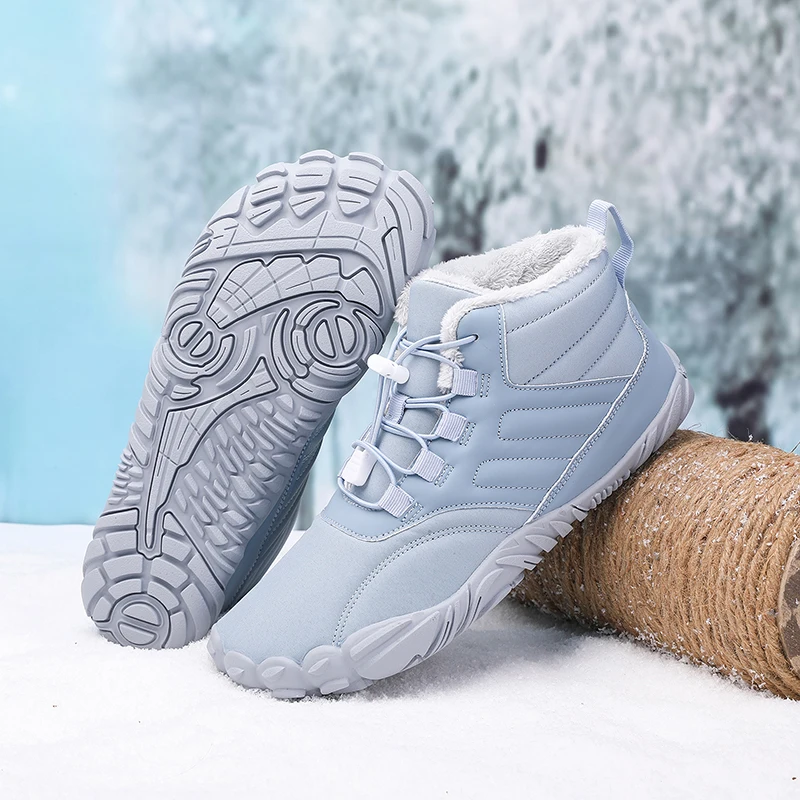 

Winter Boots For Men Women Snow BareFoot Outdoor Non-slip Warm Fur Casual Sneakers Plus Size Ankle Boots Hiking Shoes 36-47#
