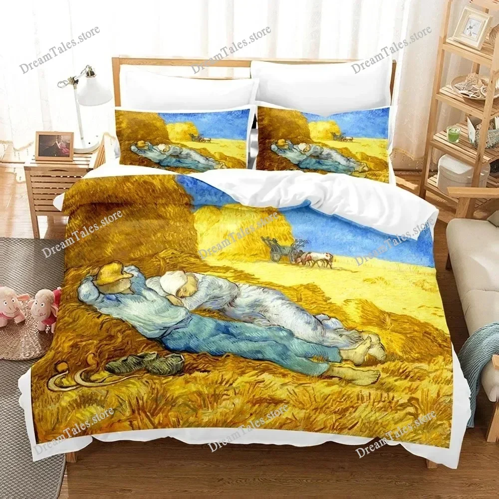

Van Gogh Oil Painting Bedding Set Queen King Size Bedroom Decor Quilt Cover and Pillowcase Home Textileextile Luxury Gift