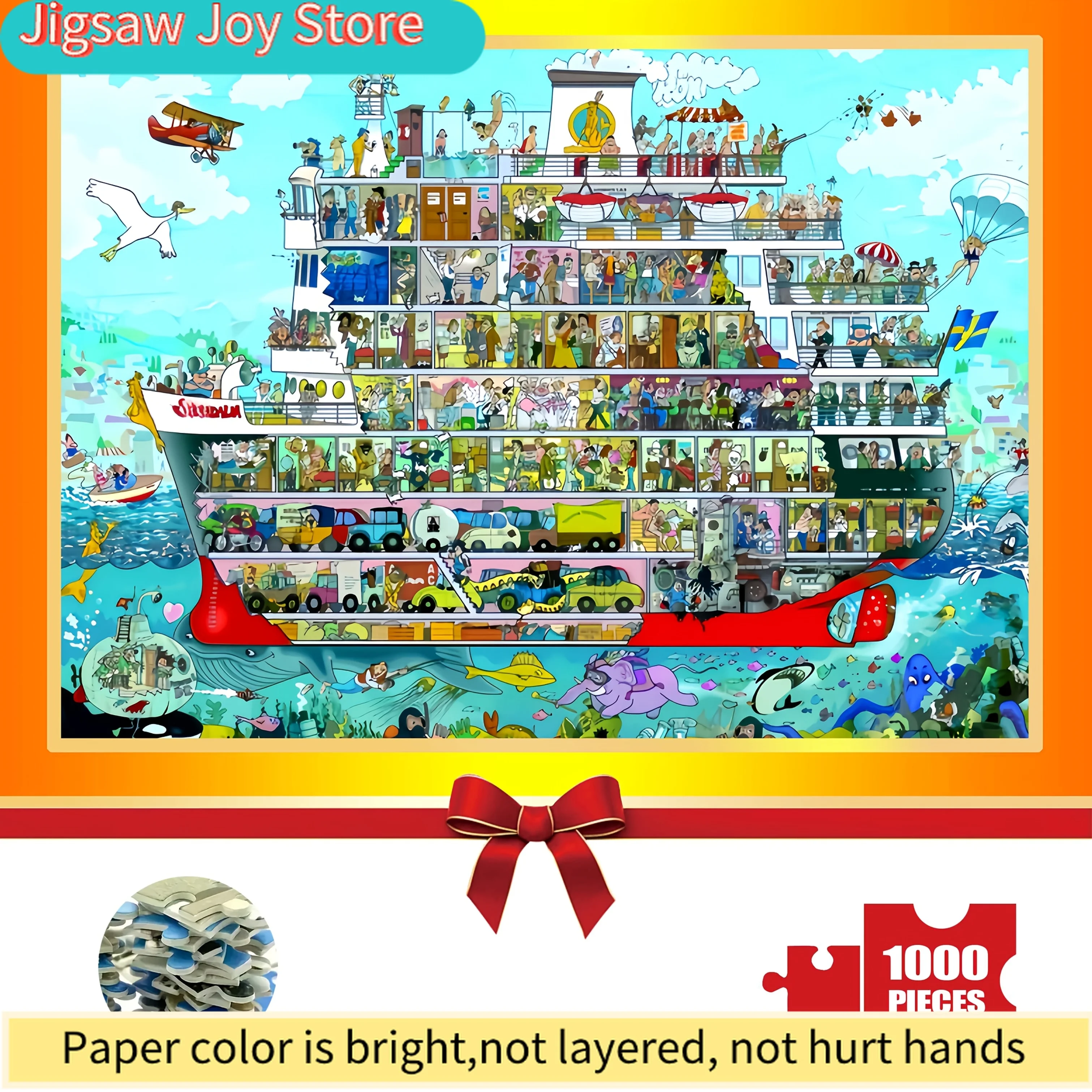 DIY Luxury Cruise Ship Jigsaw Puzzle for Adults & Beginners - Vibrant Colorful Artwork with Detailed Interior & Exterior Scene