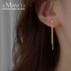 eManco Gypsophila Cauliflower Chain Stud Earrings For Women Gold Color Stainless steel Simple Style Female Personality Jewelry