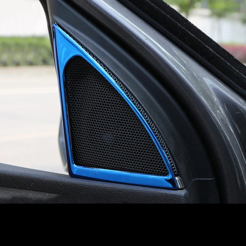 carbon fiber Car Front Triangle Sound Speaker Frame Decoration trims for Peugeot 3008 5008 2017 2018 2019 2020 2021 gt 2002