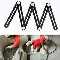 Aluminium Alloy Multi-Angle Ruler Positioning Tools Universal Tile Holes Measure Ruler 6/12 Fold Folding Angle Measuring Ruler