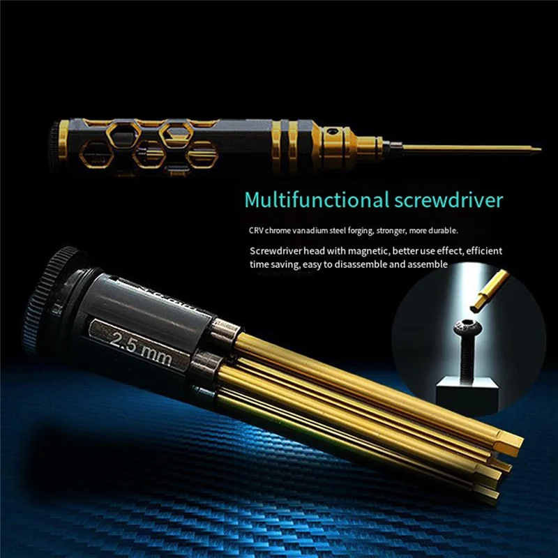 

ABEZ 4 In 1 Hexagonal Screwdriver Set For FPV Racing Drones, Helicopters, Airplanes, Cars And Boat Models