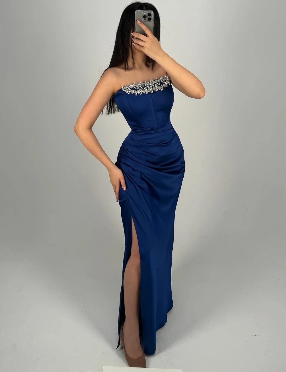 

Exquisite Jersey Sequined Sheath Strapless Midi Dresses Homecoming Dresses Modern Style Pastrol Unisex Chinese Style Formal