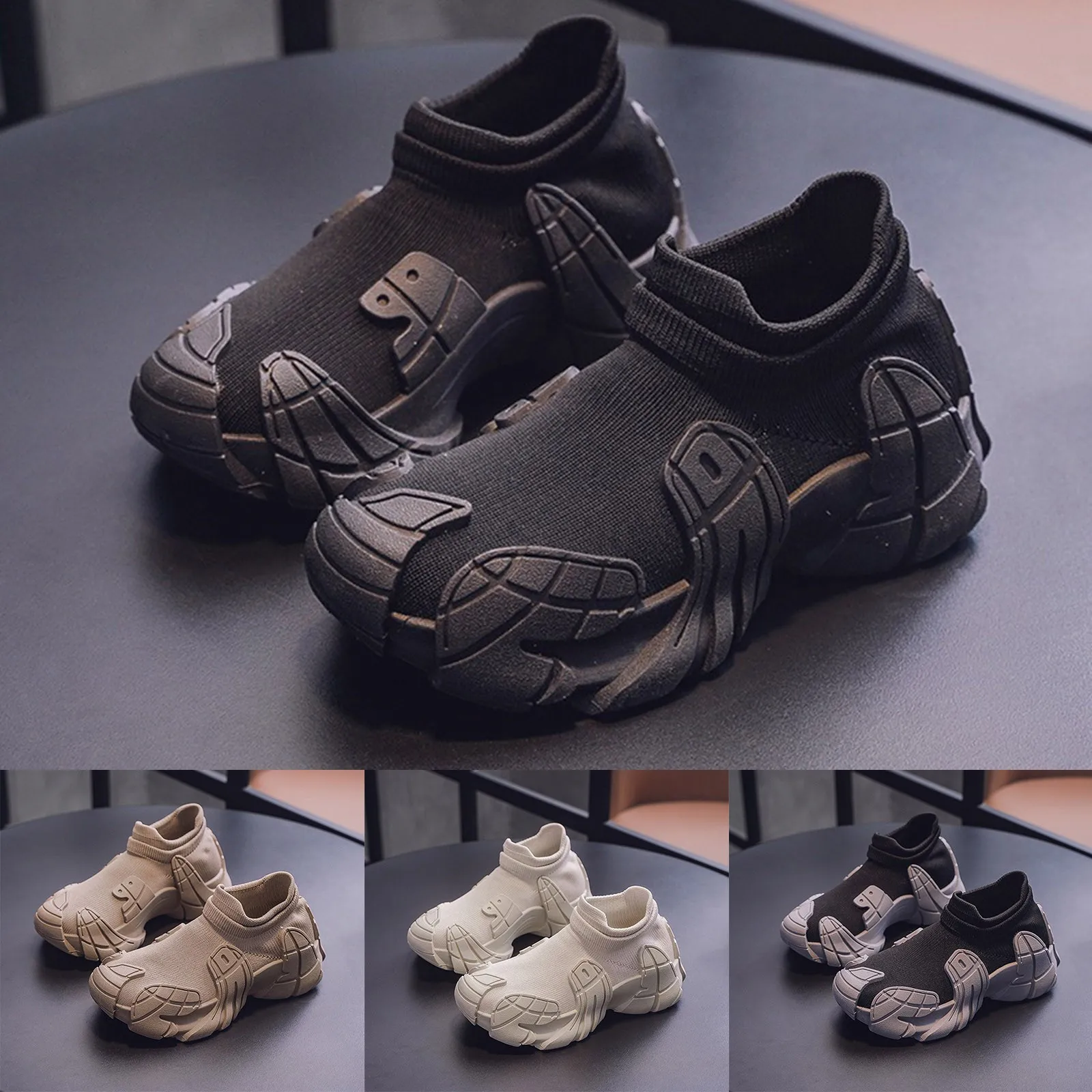 

Детские кроссовки для мальчиков, весенние и дышащие вязаные сетчатые детские спортивные туфли без шнуровки, размер 1, кроссовки для мальчиков