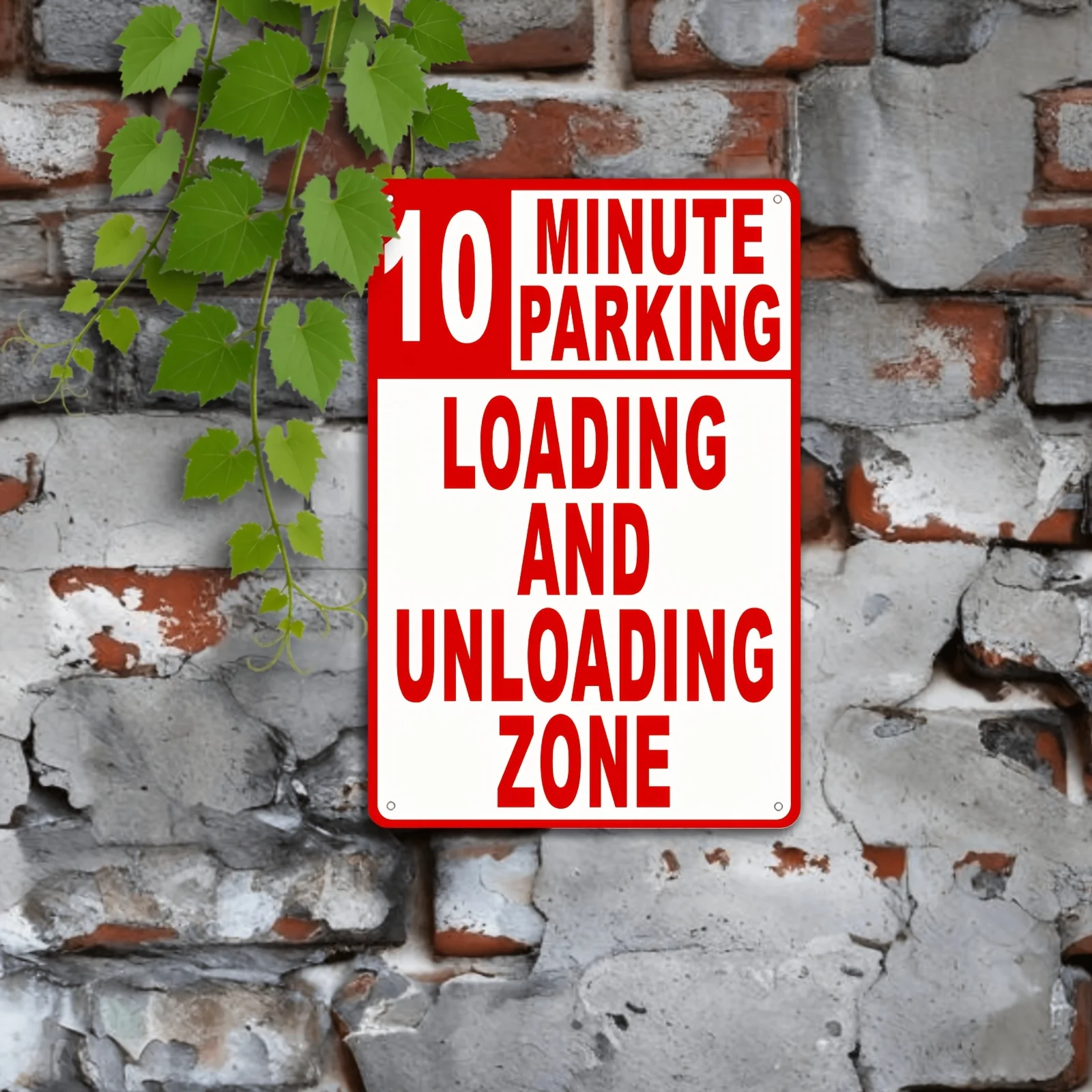 1pc Heavy-Duty Cast Iron 10 Minute Parking Sign Suitable for Loading/Unloading Zone, Outdoor/ Use, Metal Plaque