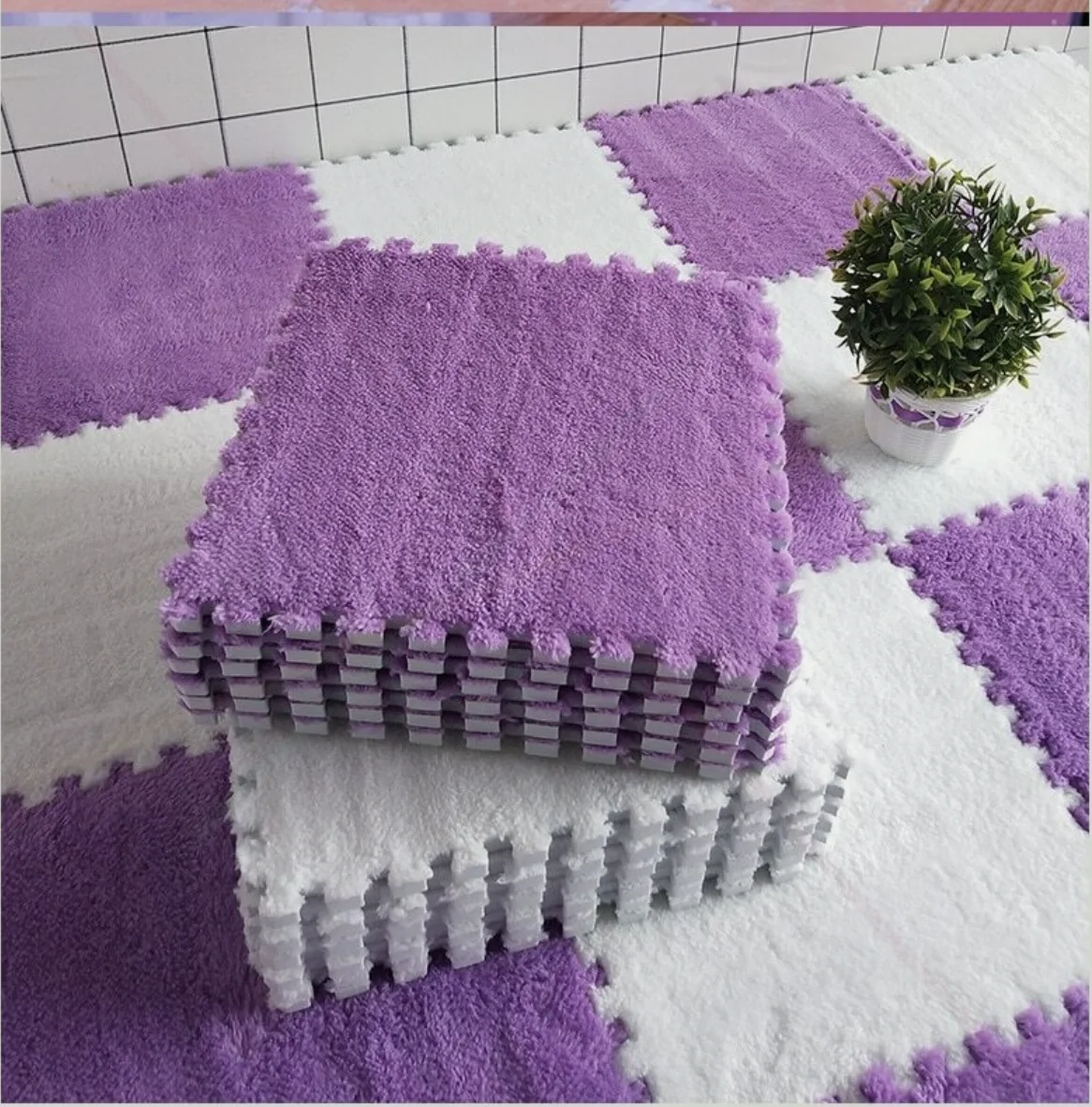 Crawling Stitching Puzzle Mats For Kids Extra Soft 30Cm*30Cm 16 Pieces