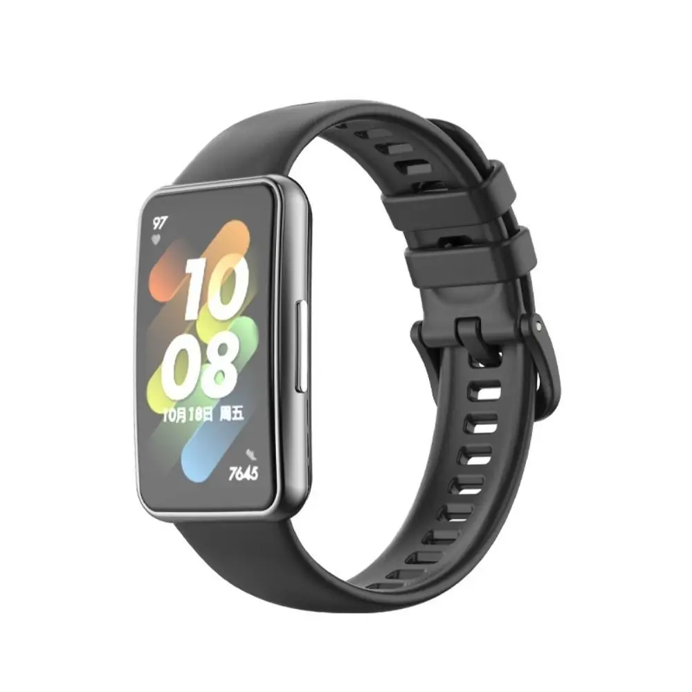 Remplacement de bracelet de montre en silicone portable, bracelet respirant, adaptateur en plastique, bracelet de montre intelligent pour Huawei Band 7