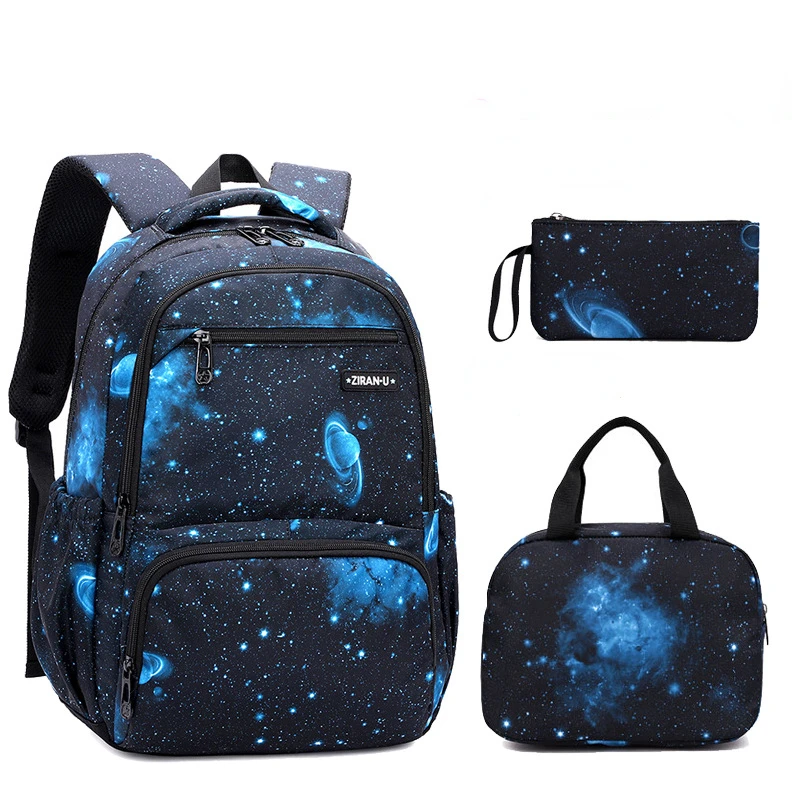 

3set School Bags For Girls Boys Lightweight Waterproof School Backpacks Kids Printing Cartoon Orthopedics Schoolbag Children