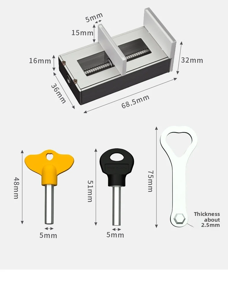 1/2 Stück Verstellbarer Fensterstopper Sicherheitsschlösser für Kinder und Haustiere Diebstahlsicheres Türschloss Ohne Bohren Schiebefensterschloss-Hardware – Detail 9